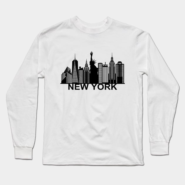 New York silhouette Long Sleeve T-Shirt by rlnielsen4